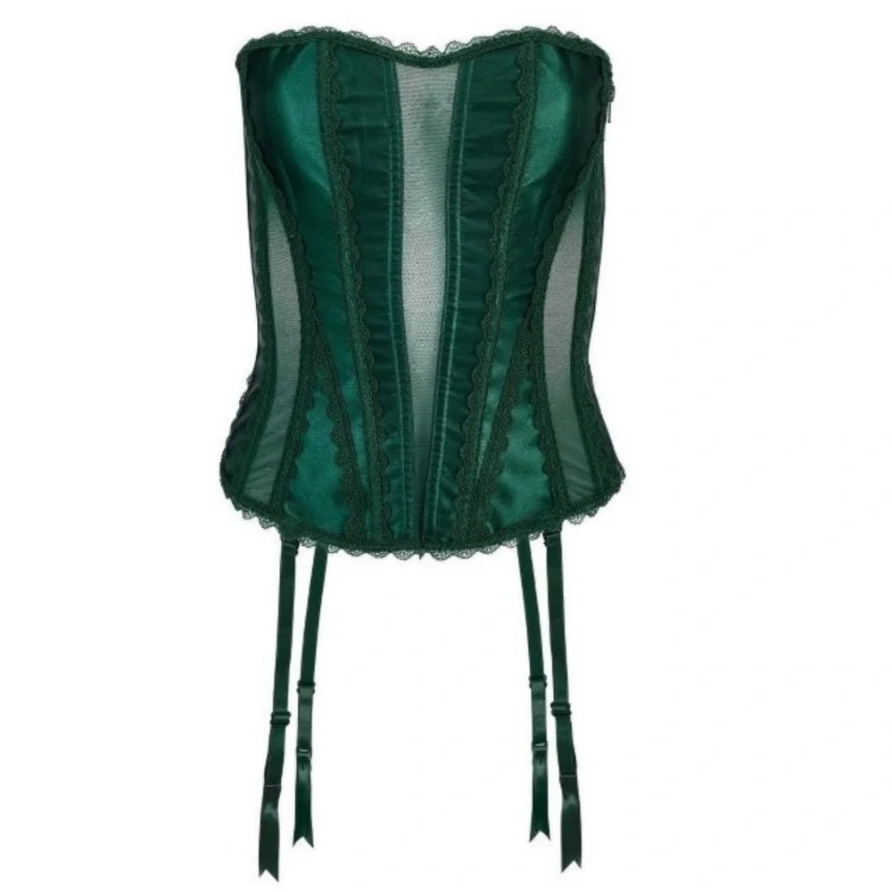 Adore Me Green Corset Lingerie - Picture 3 of 8